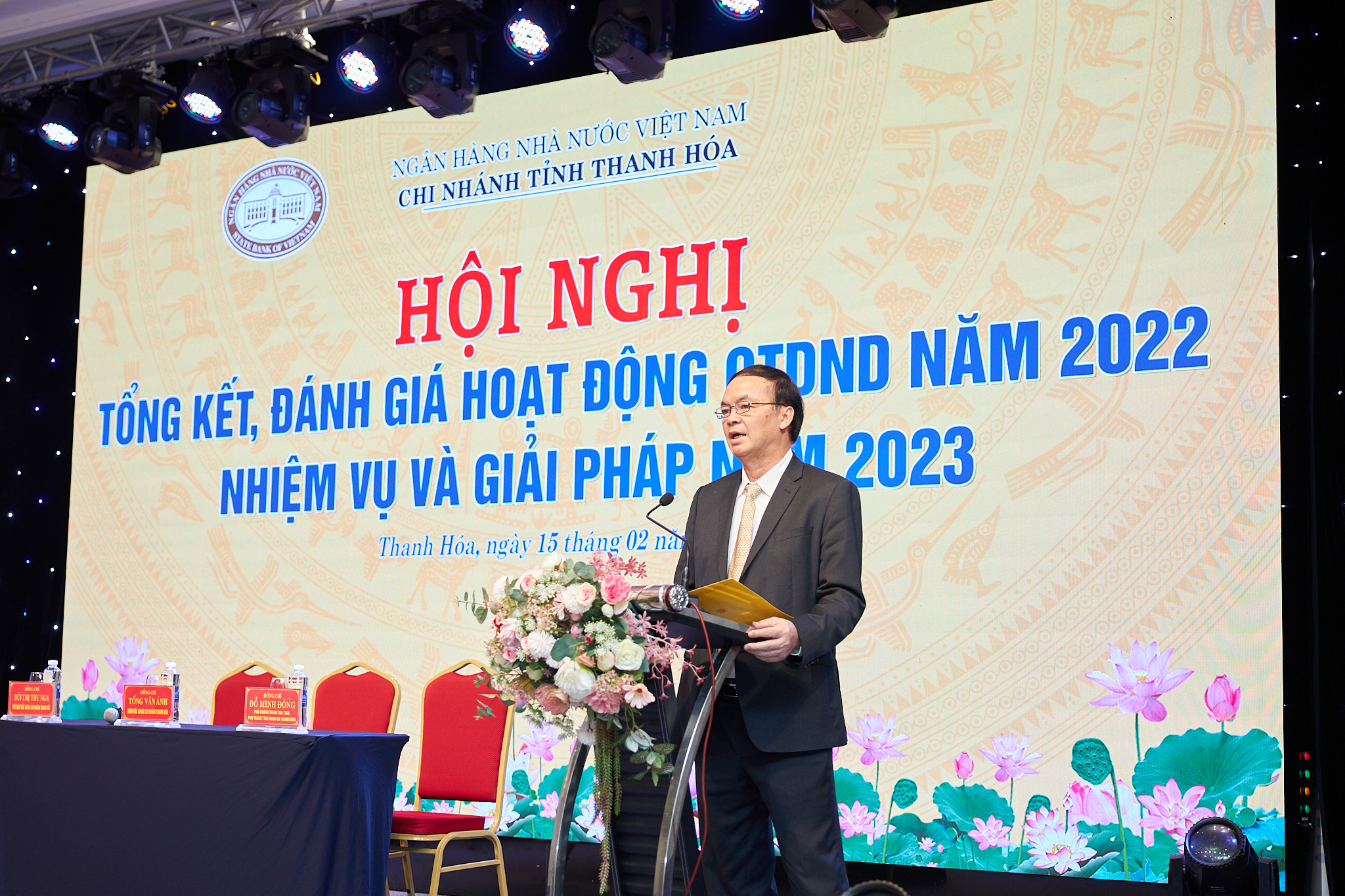 Đồng chí Tống Văn Ánh - Bí thư Đảng ủy, Giám đốc NHNN chi nhánh tỉnh Thanh Hóa phát biểu khai mạc Hội nghị